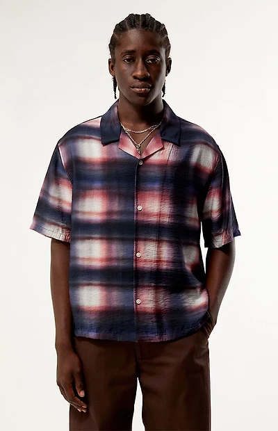 Pacsun Waterpaint Plaid Short Sleeve Shirt
