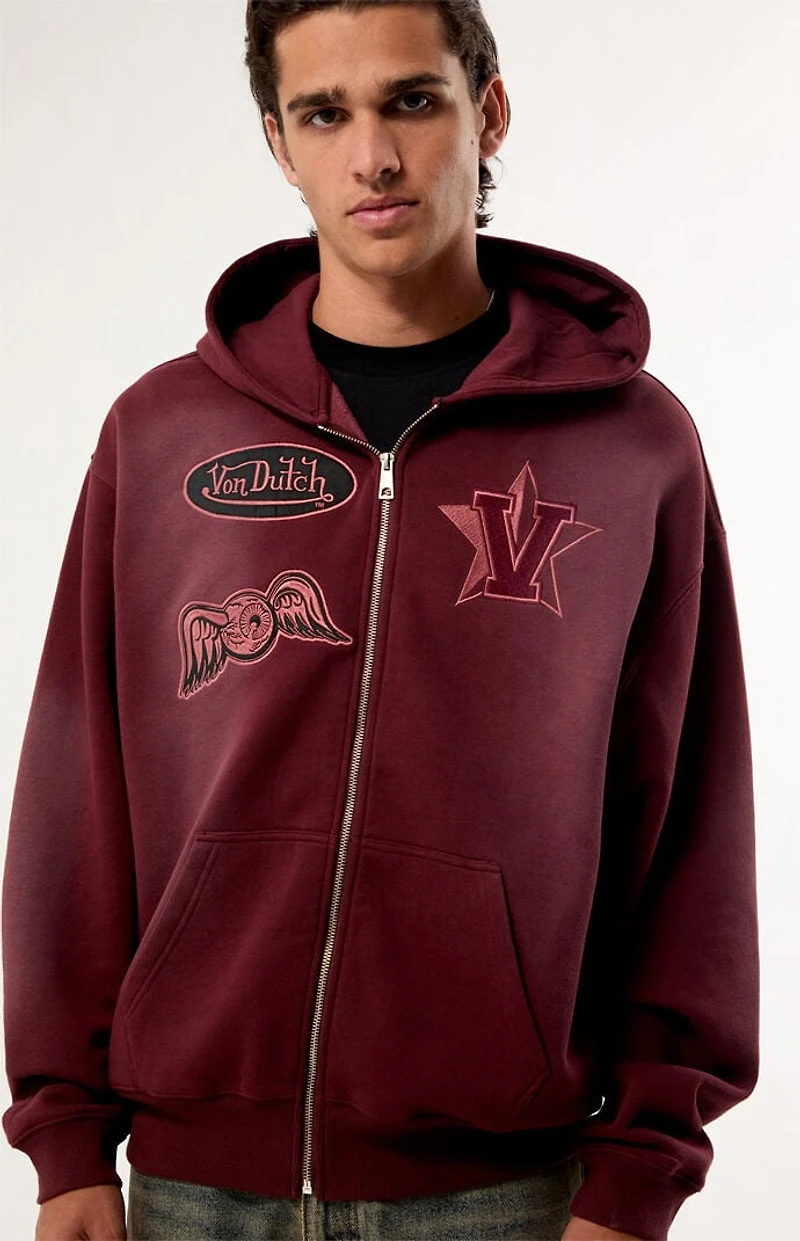 Von Dutch Embroidered Zip Up Hoodie