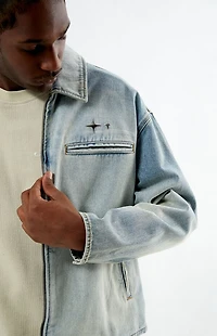 Pacsun Light Indigo Washed Denim Gas Jacket
