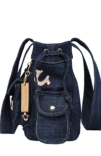 True Religion Dark Denim Multi Patch Tote Bag