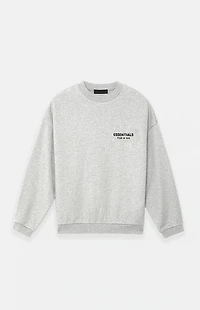 Fear of God ESSENTIALS Light Heather Grey Fleece Crew Neck Sweatshirt