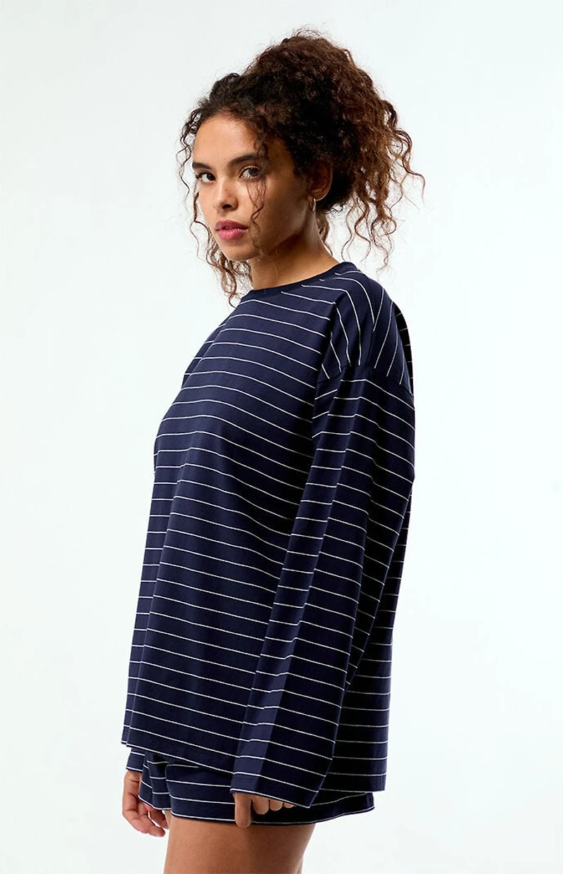 WEWOREWHAT Striped Long Sleeve Boxy Shirt