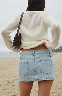 John Galt Light Indigo Malia Denim Mini Skirt