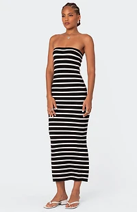 Edikted Knit Back Slitted Maxi Dress