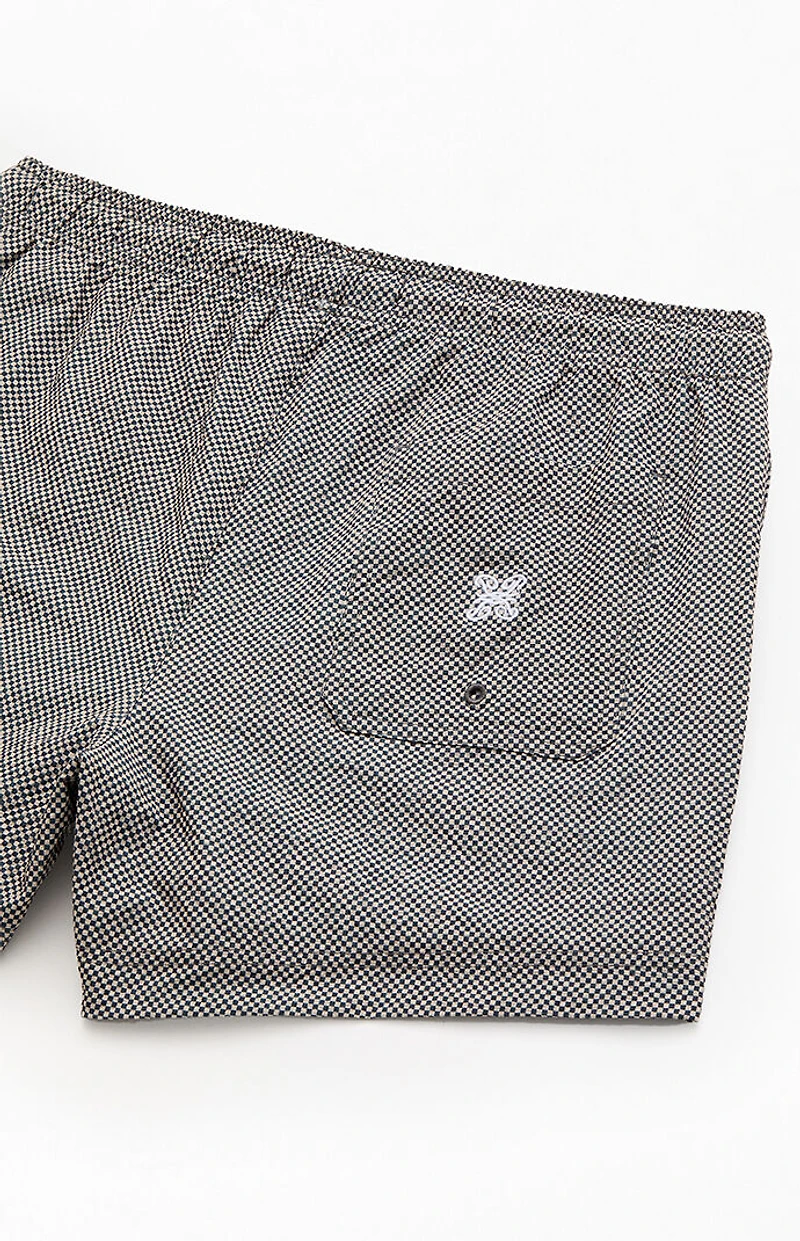Pacsun Mini Check Seersucker 4.5" Swim Trunks