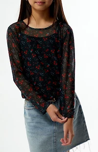 Pacsun Kids Long Sleeve Mesh Top