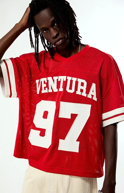 Pacsun Red Ventura Cropped Football Jersey