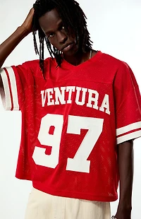 Pacsun Red Ventura Cropped Football Jersey