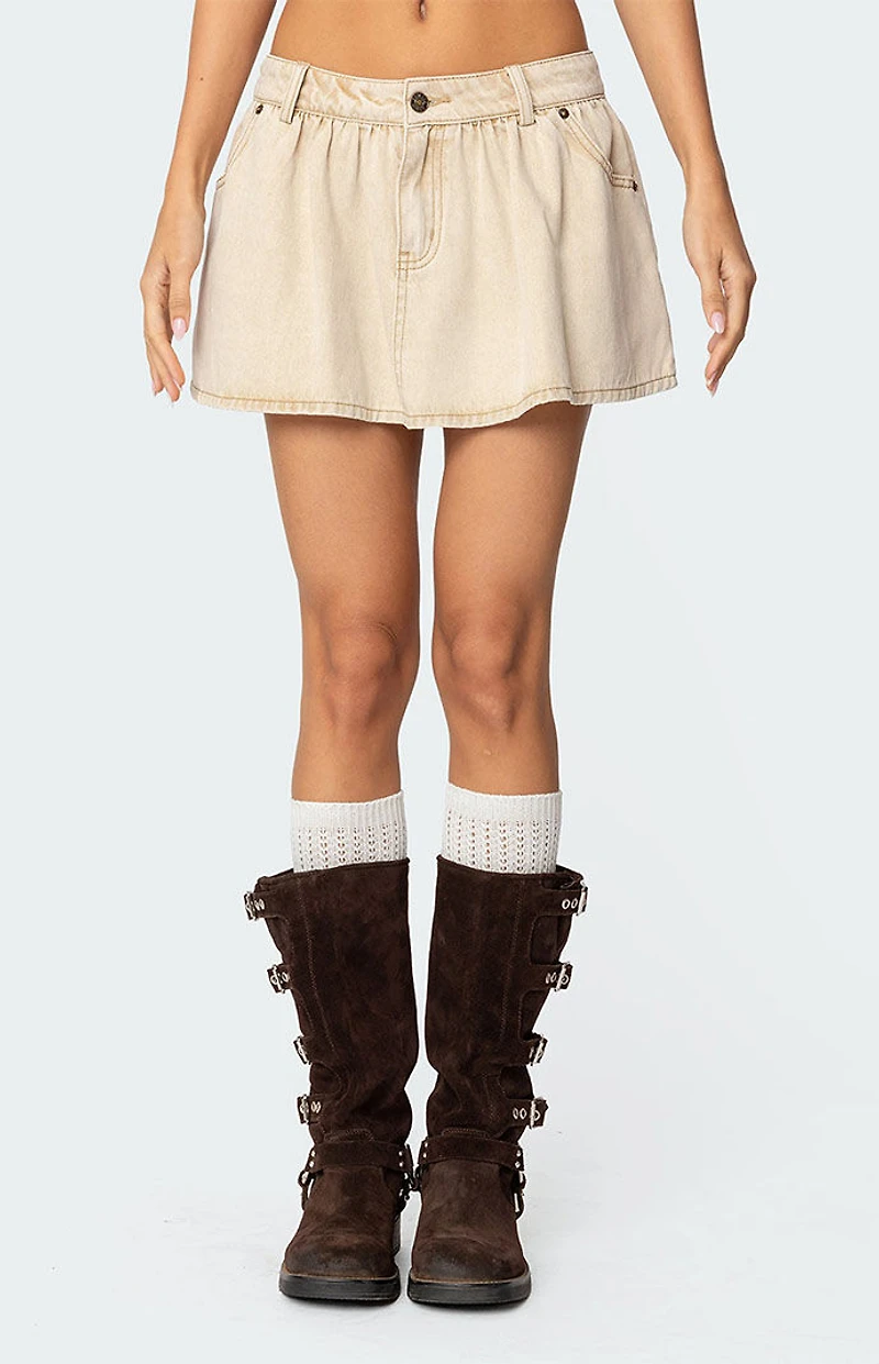 Edikted Peyton Flared Denim Mini Skirt