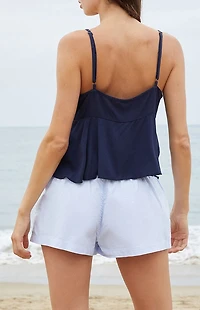 John Galt Navy Tiffany Cropped Tank Top
