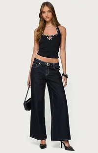 Edikted Coraline Button Cutout Halter Top