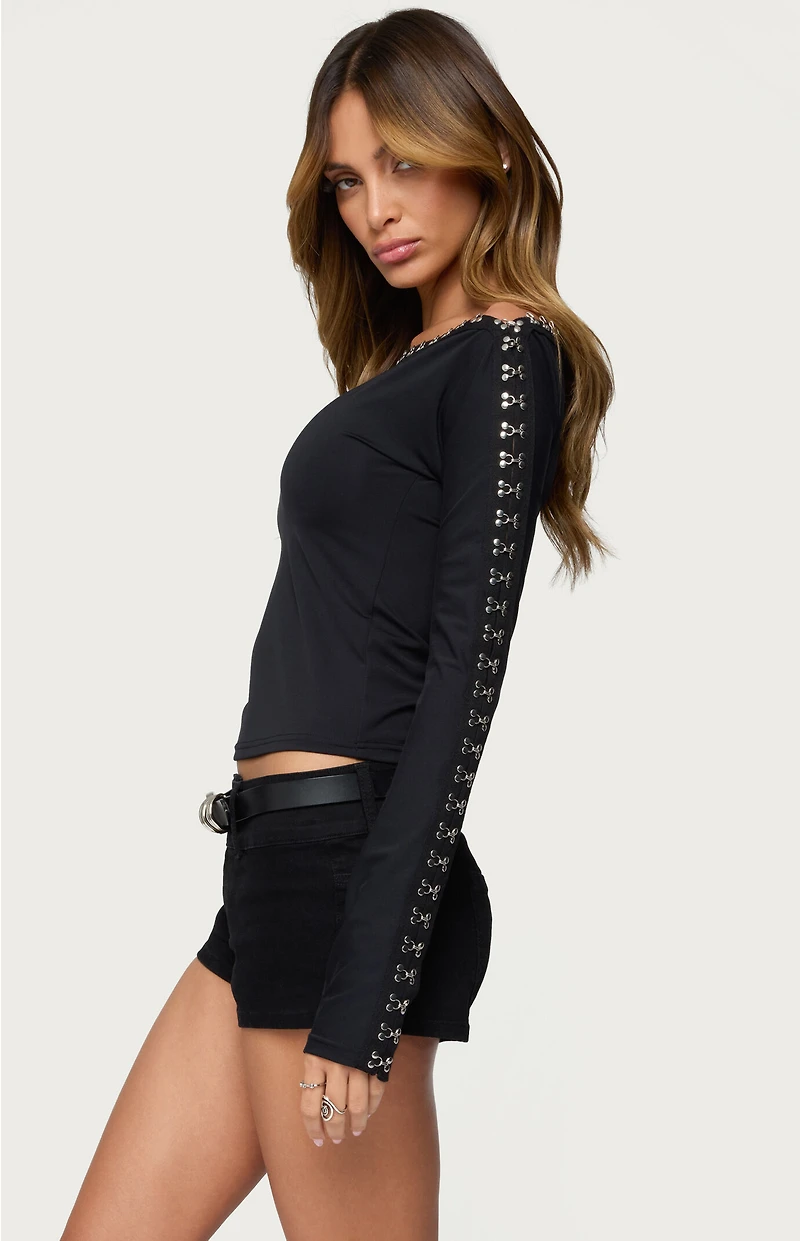 Edikted Zaina Hook & Eye Boat Neck Top