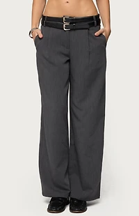 Edikted Andy Double Belt Straight Leg Tailored Pants