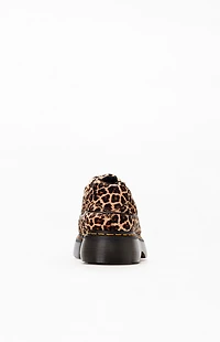 Dr Martens Women's Buzz 5 Eye Textured Leather Leopard Shoes