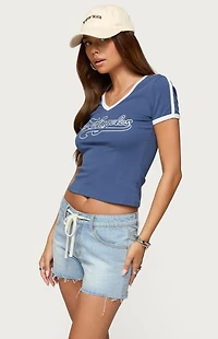 Edikted Los Angeles Contrast T-Shirt