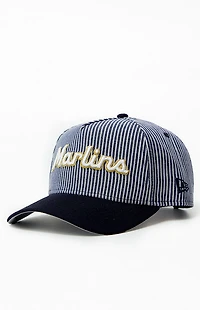 New Era x PS Reserve Miami Marlins Striped Denim 9FORTY Hat