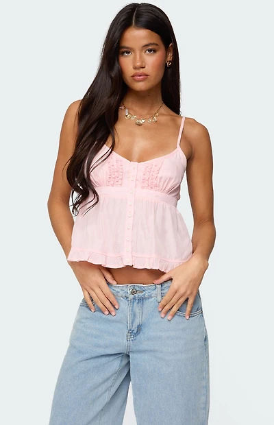 Edikted Halsey Ruffle Tank Top