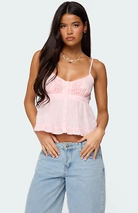 Edikted Halsey Ruffle Tank Top