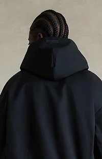Fear of God ESSENTIALS Jet Black Poly Cotton Twill Zip Up Hoodie