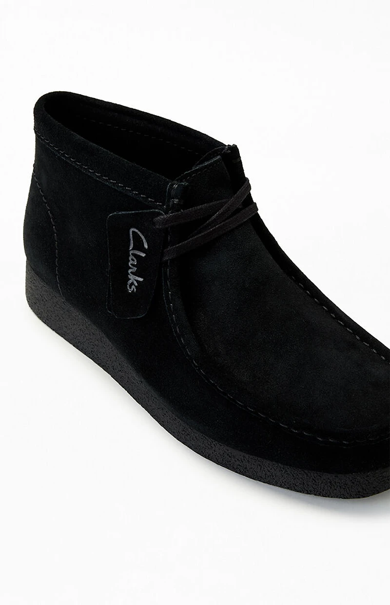 Clarks Black Suede Wallabee Evo Shoes