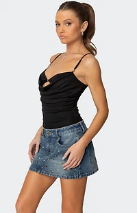 Edikted Layered Bra Cowl Neck Top