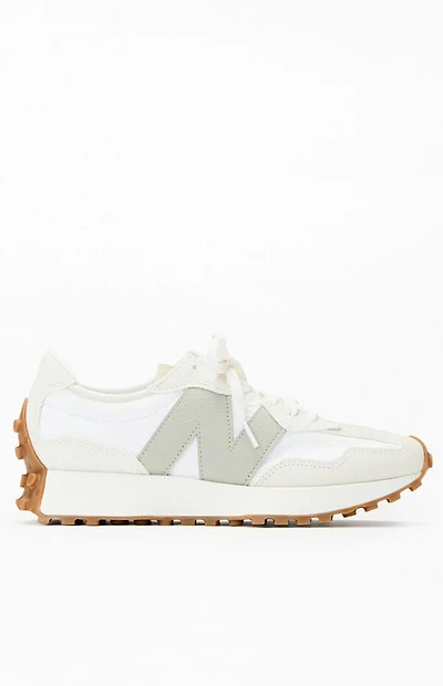 New Balance Women's White & Green 327 Sneakers