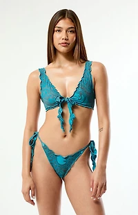 Pacsun Paisley Yara Ruffle Side Tie Cheeky Bikini Bottom