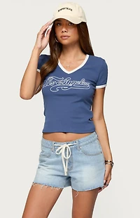 Edikted Los Angeles Contrast T-Shirt