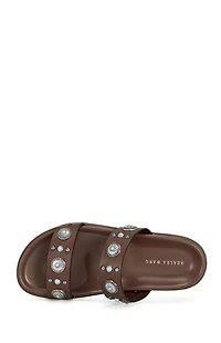 AZALEA WANG Women's Storge Brown Flat Sandals