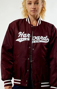 HYPE & VICE Harvard Crimson A-Game Varsity Bomber Jacket
