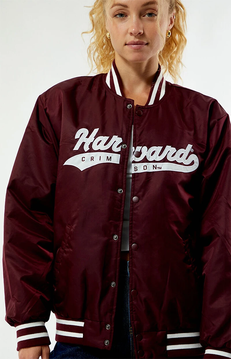HYPE & VICE Harvard Crimson A-Game Varsity Bomber Jacket