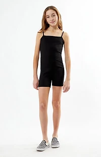 PAC 1980 Kids WHISPER Active Black Crossback Short Onesie