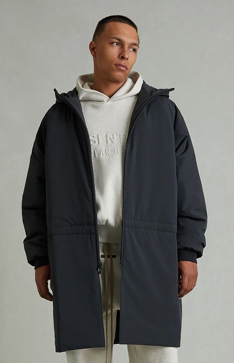 Fear of God ESSENTIALS Vintage Black Hooded Parka Jacket