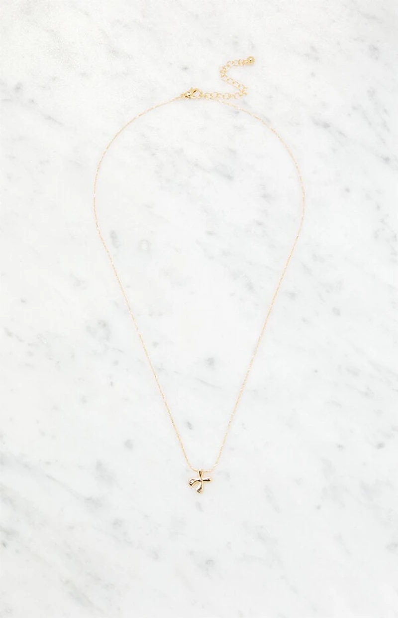 LA Hearts X Initial 14K Gold Plated Necklace