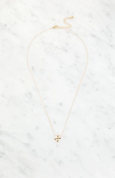 LA Hearts X Initial 14K Gold Plated Necklace