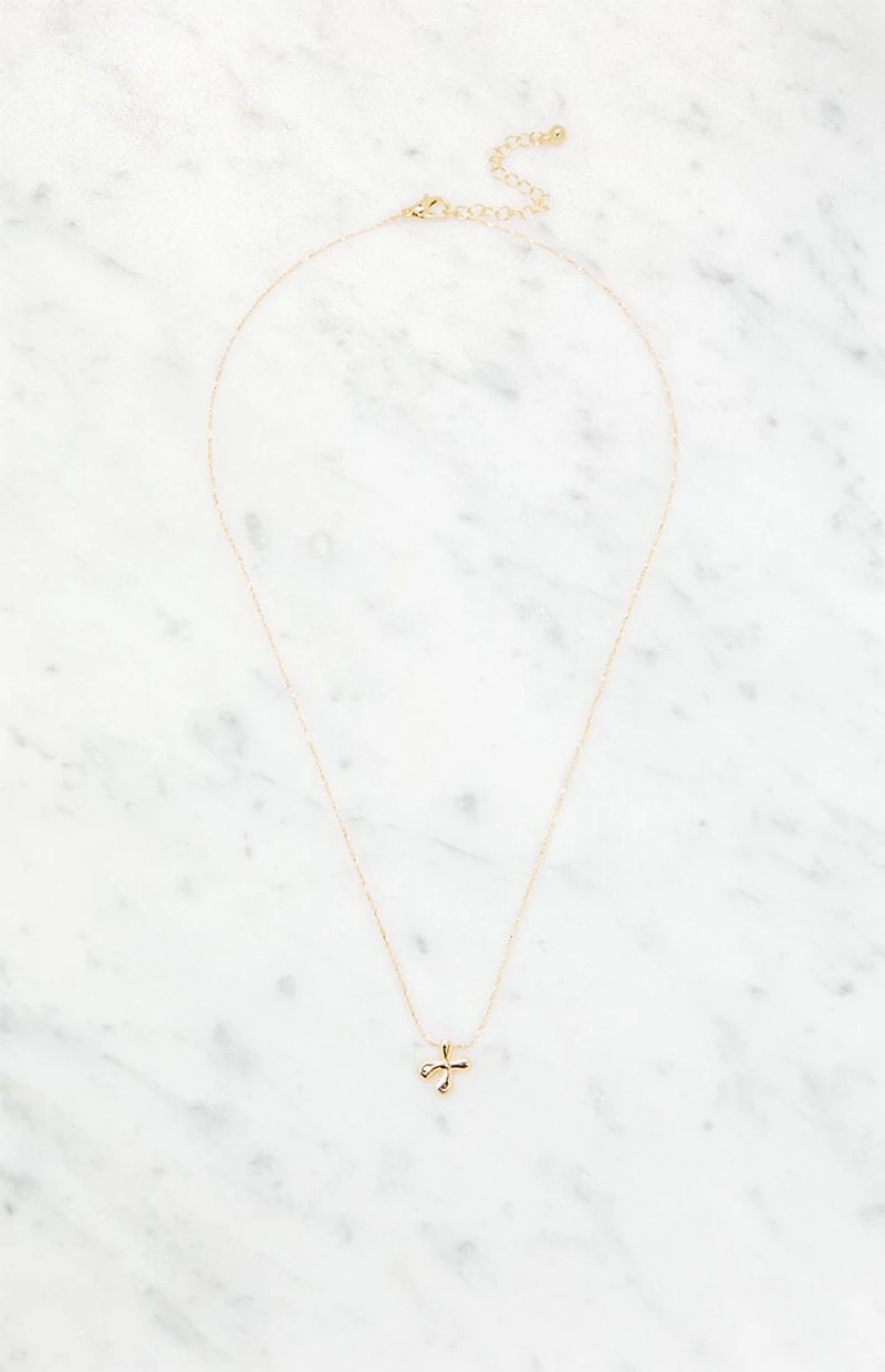 LA Hearts X Initial 14K Gold Plated Necklace