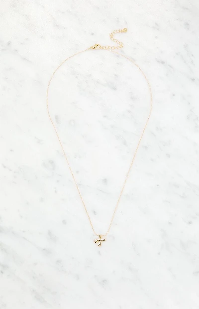 LA Hearts X Initial 14K Gold Plated Necklace