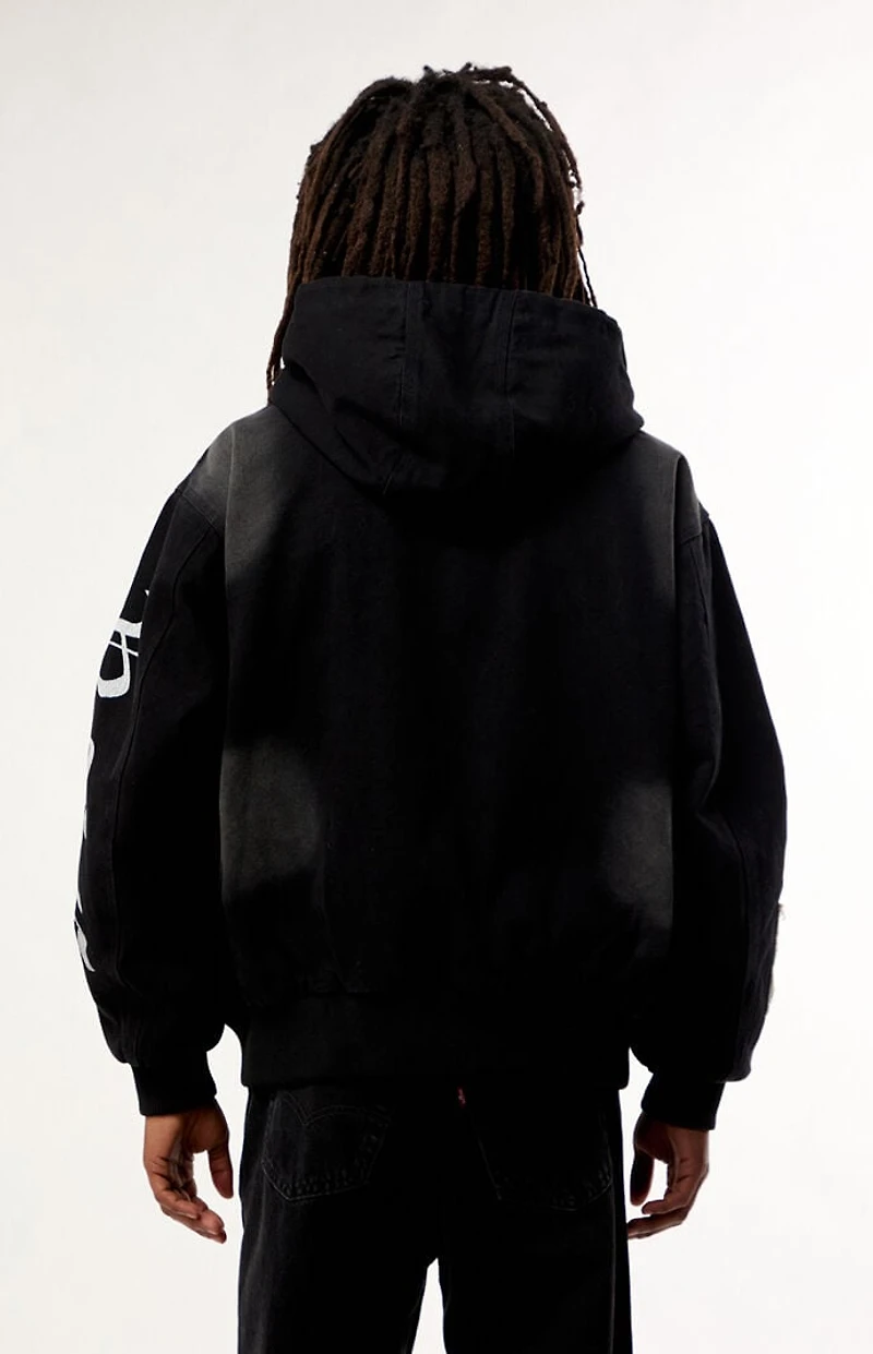 Civil Outliers Distressed Zip Up Hoodie