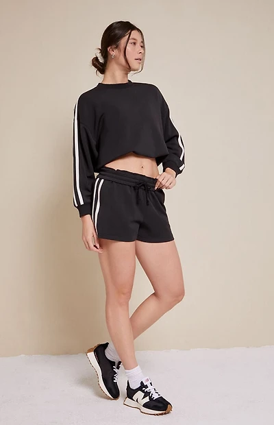 PAC 1980 Active Black Stripe Side Sweat Shorts