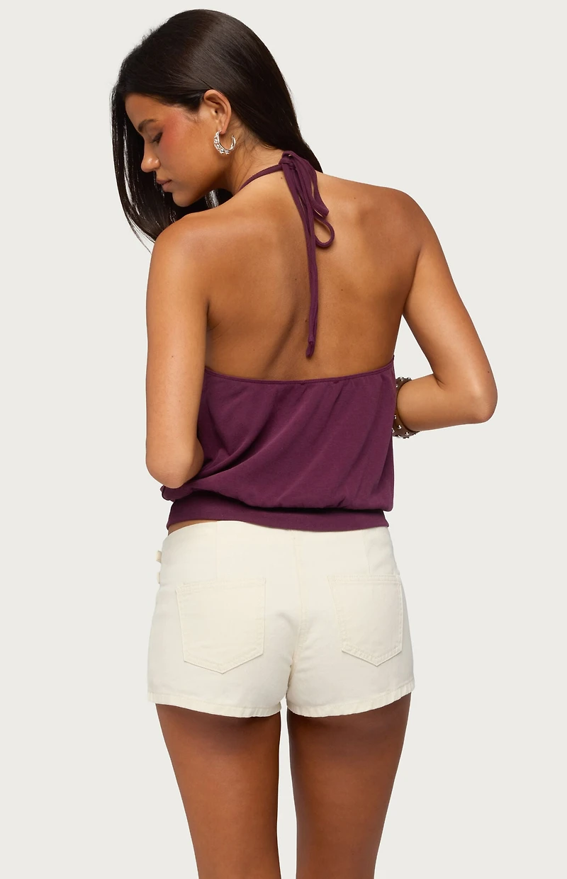 Edikted Bondi Cinched Waist Halter Top