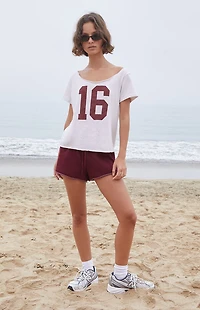 John Galt Burgundy Marcie Sweat Shorts