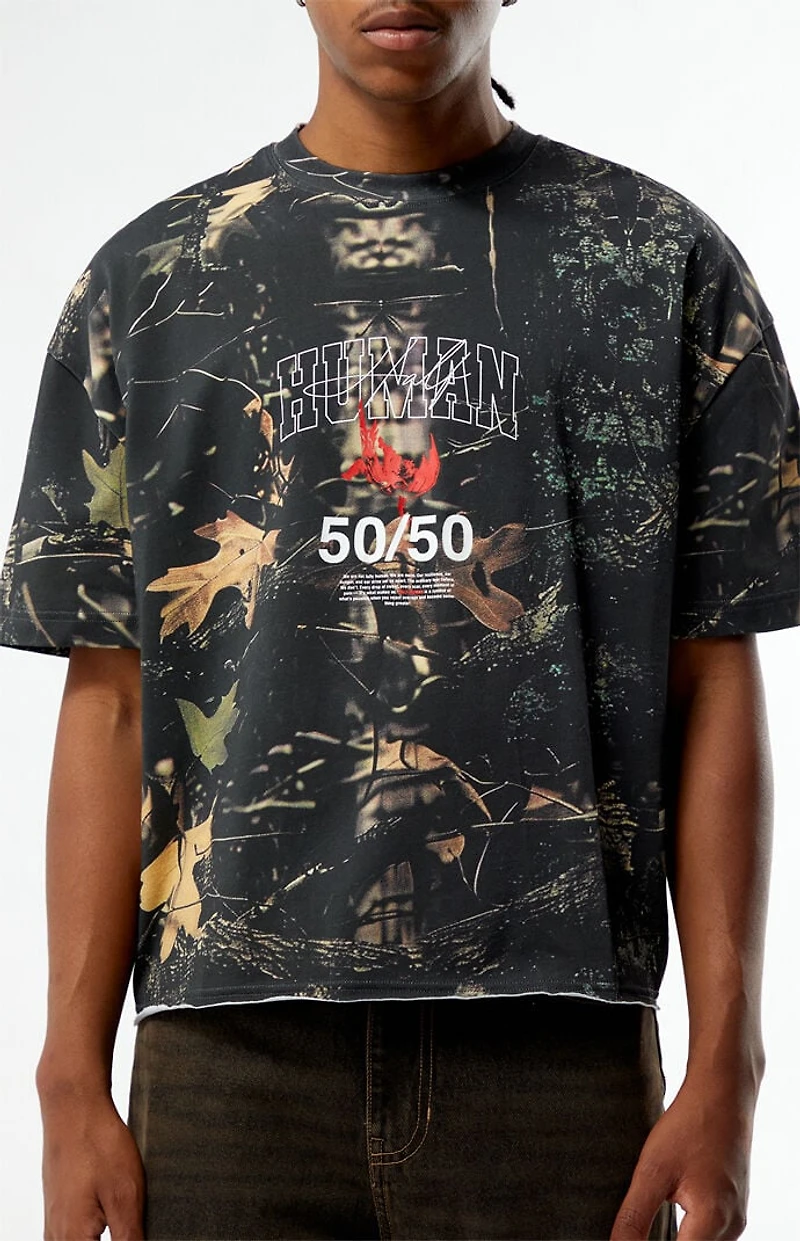 Pacsun Human 50 Camo Cropped Boxy T-Shirt