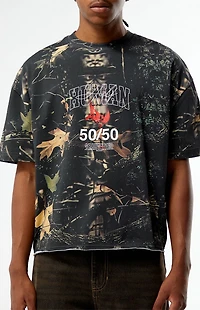 Pacsun Human 50 Camo Cropped Boxy T-Shirt