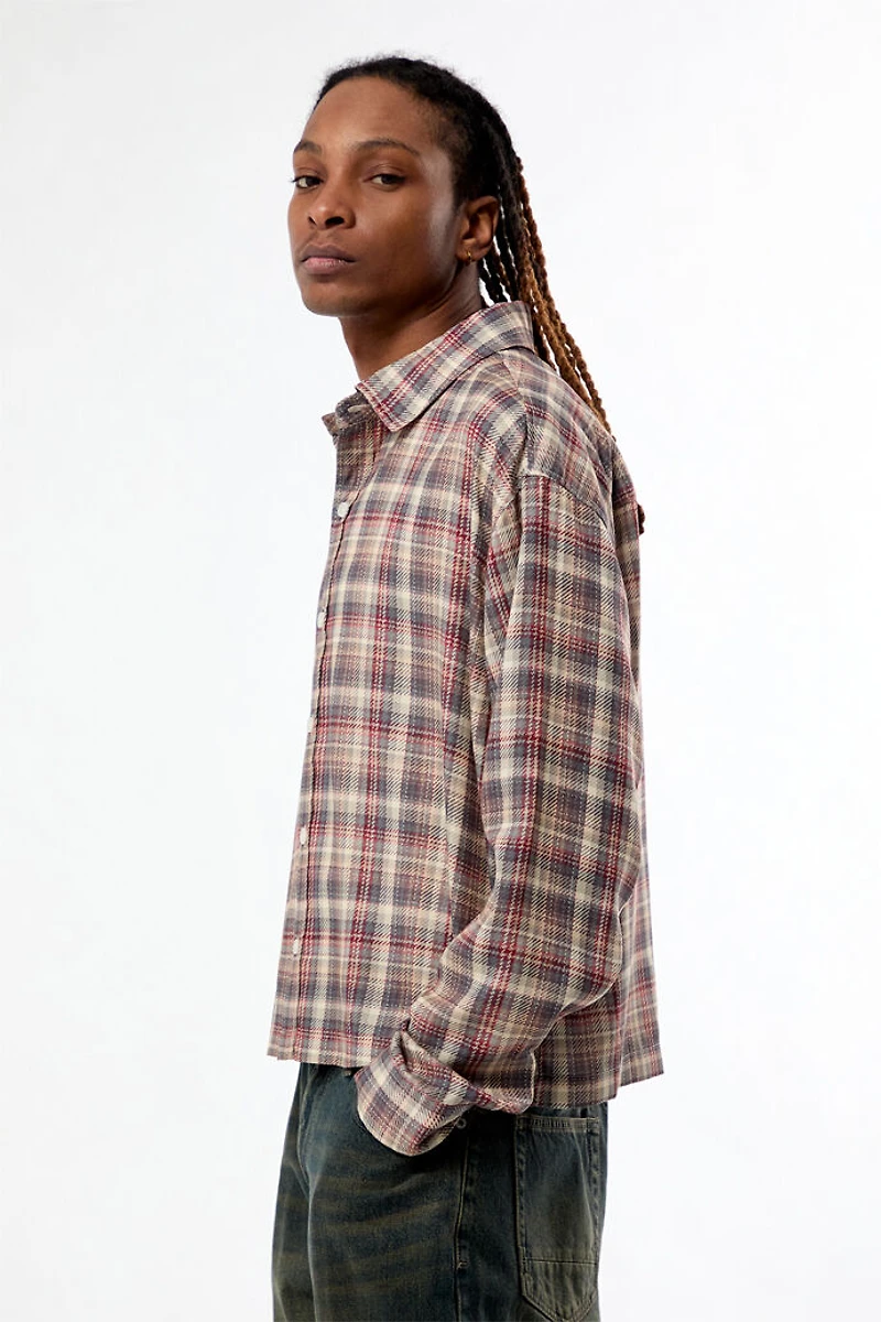 Pacsun Rains Plaid Long Sleeve Shirt