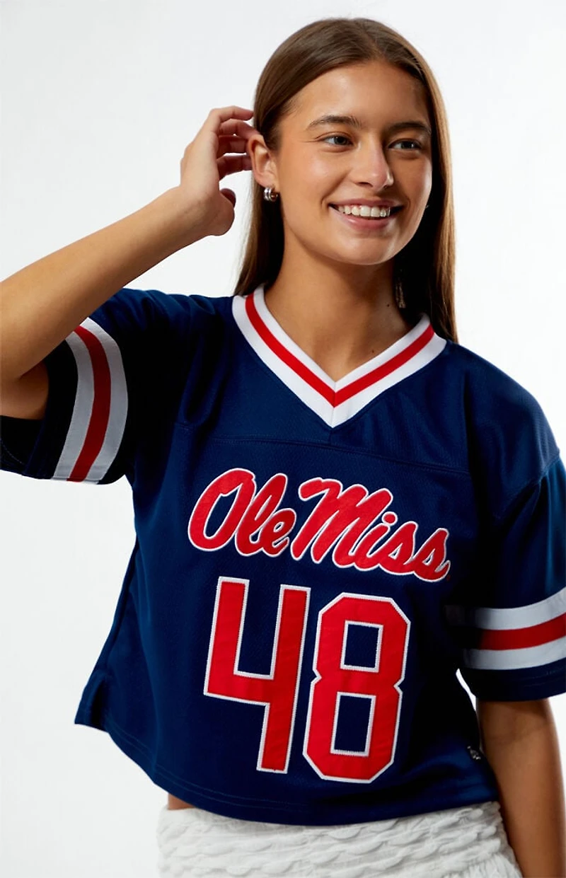 HYPE & VICE Mississippi Ole Miss Cropped Football Jersey