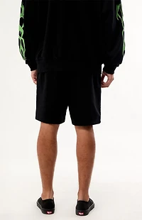 Von Dutch Green Flame Fleece Sweat Shorts