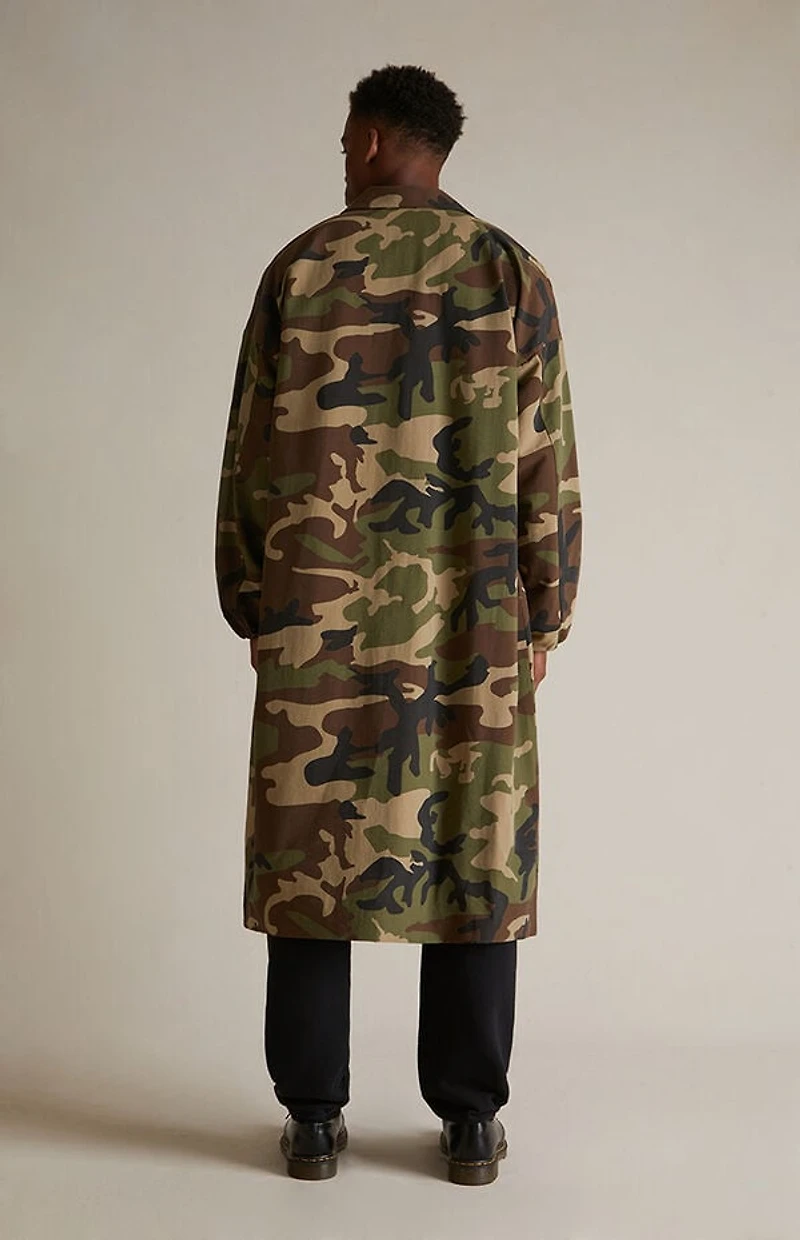 Fear of God ESSENTIALS Woodland Camo Nylon Trench Jacket