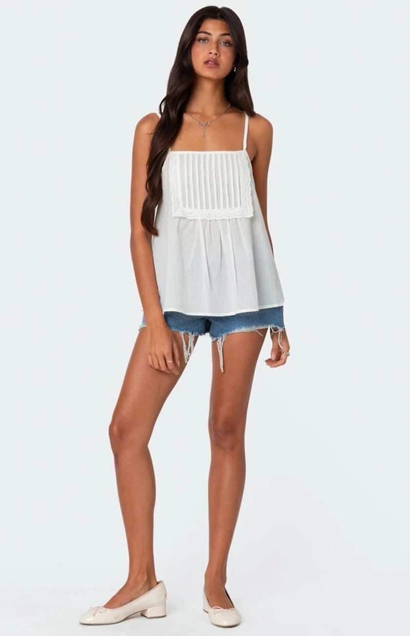Edikted Eyelet Trim Paneled Top