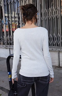 John Galt Gray Josephine Long Sleeve Top