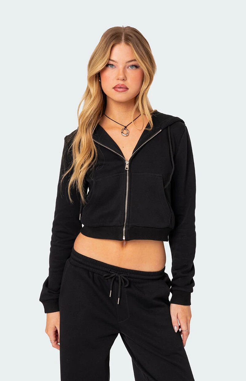 Edikted Annalise Zip Front Hoodie